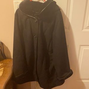 Black suede shearling coat